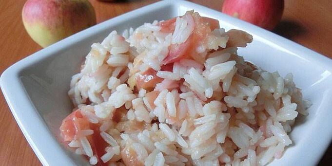 arroza sagarrarekin dietarako